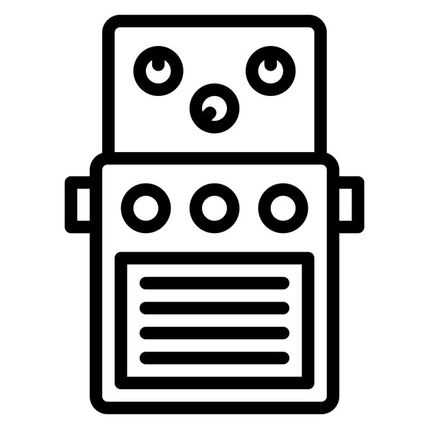 Efectos de guitarra Imagen vectorial del icono del pedal Se puede usar para Rock and Roll