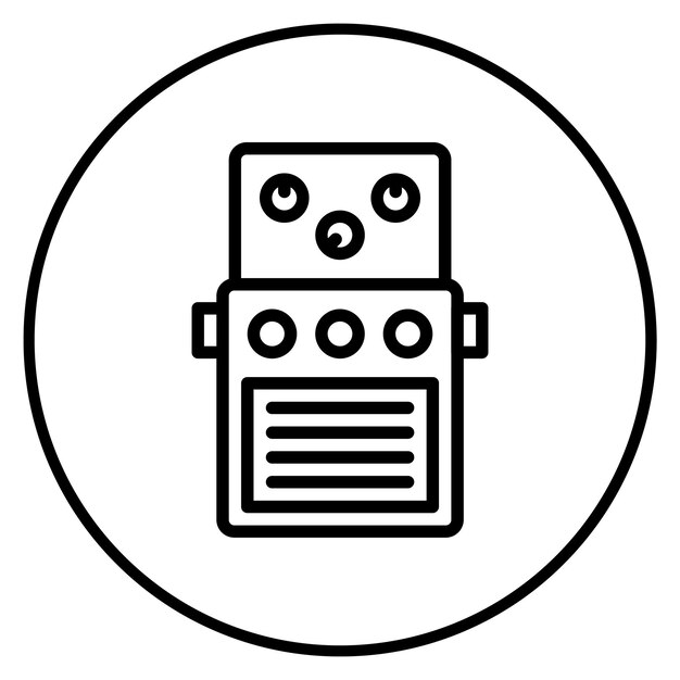 Efectos de guitarra Imagen vectorial del icono del pedal Se puede usar para Rock and Roll
