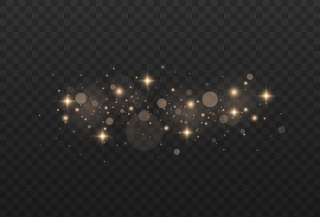 Efectos de luces brillantes doradas Chispas bokeh amarillo Brillo y elegante para Navidad