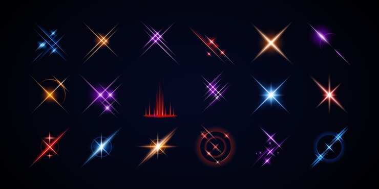 Vector efectos de luz en un diseño realista