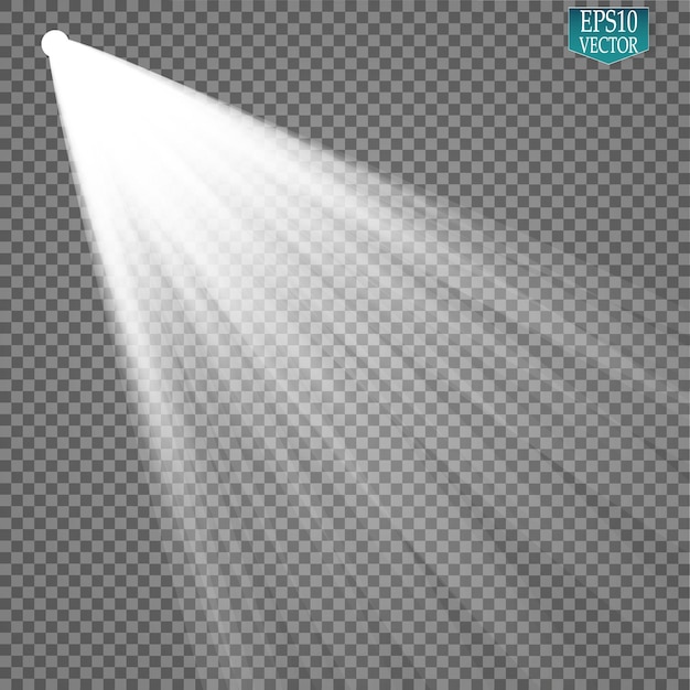 Efectos de luz de escena de focos vectoriales Efecto de luz brillante
