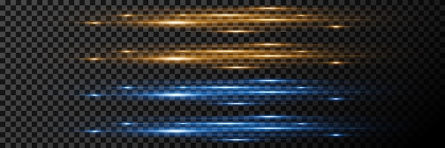 Los efectos de la luz de neón el resplandor mágico los rayos láser de luz