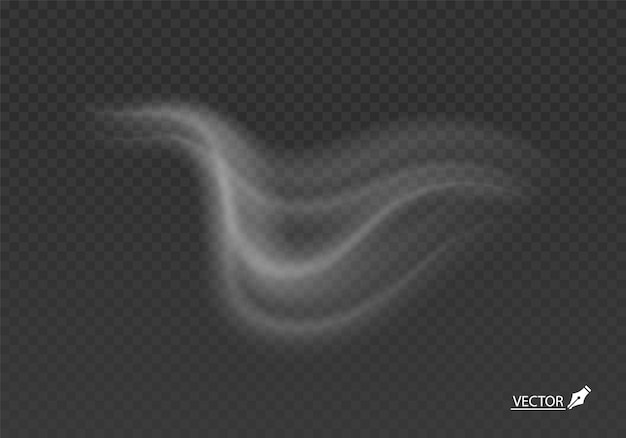 Efectos realistas de vapor de humo y niebla Vector transparente