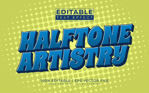 Efectos de texto 3D editables Arte de medio tono