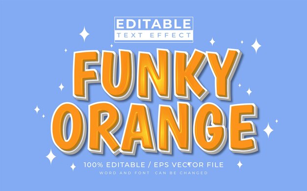 Efectos de texto 3D editables naranja funky