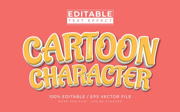 Efectos de texto 3D editables Personaje de dibujos animados