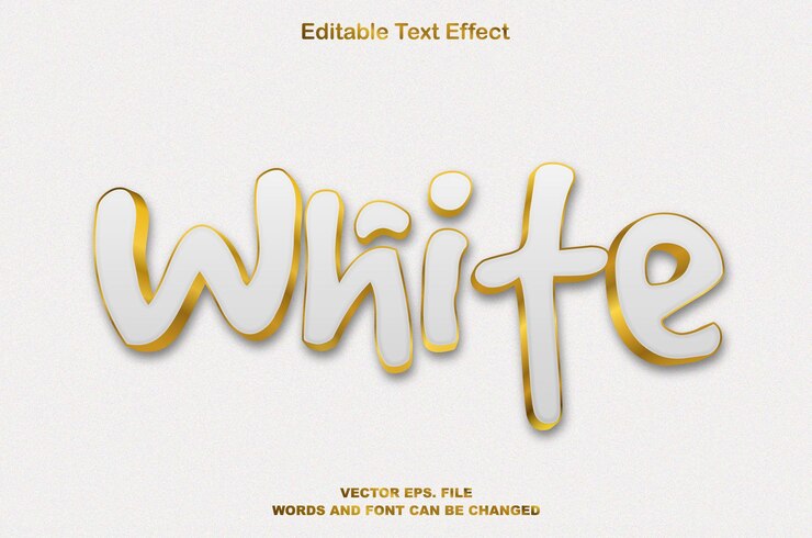 Vector efectos de texto blanco