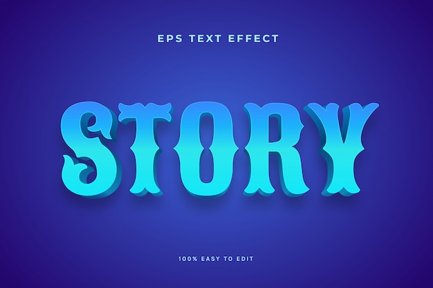 Vector efectos de texto de blue story
