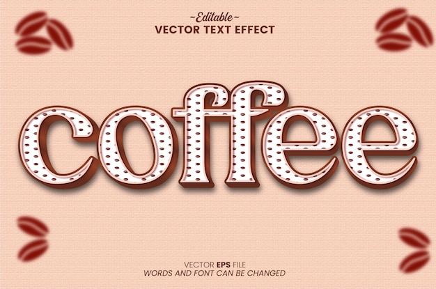 Efectos de texto de café editables
