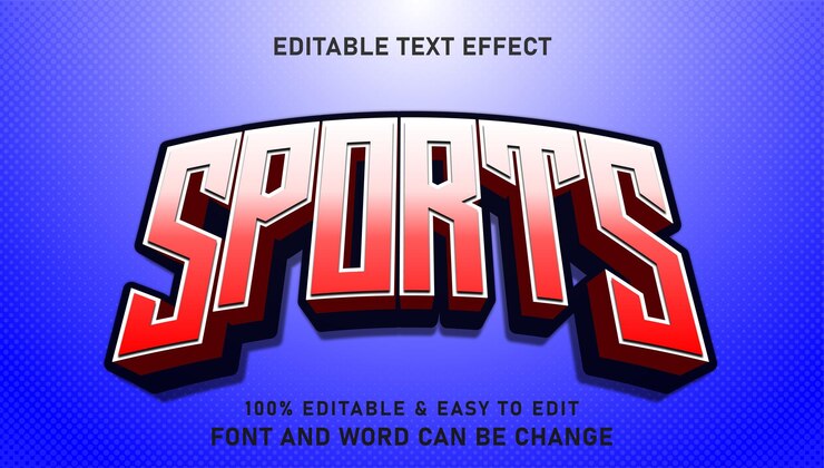 Vector efectos de texto deportivos con estilo 3d moderno y elegante que se pueden editar