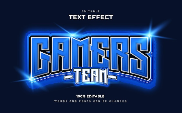 Efectos de texto editables 3d para jugadores