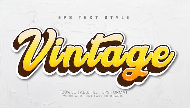 Efectos de texto editables en 3D vintage