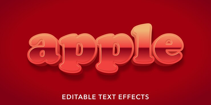 Vector efectos de texto editables de apple