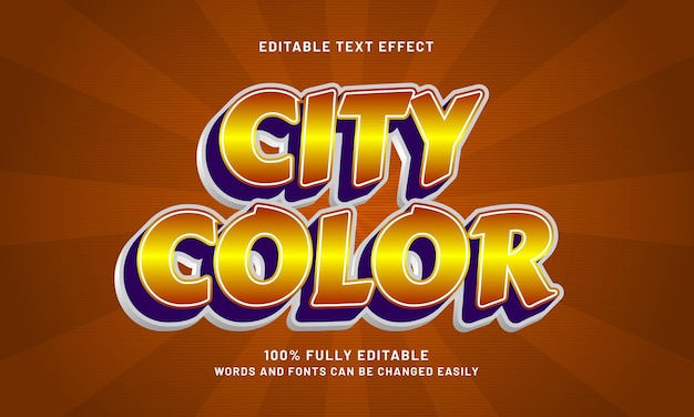 efectos de texto editables en color de la ciudad con un tema de calle y arte