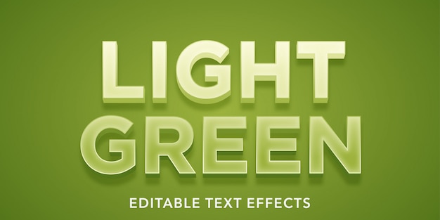 Vector efectos de texto editables de color verde claro