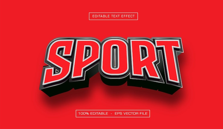 Vector efectos de texto editables para deportes