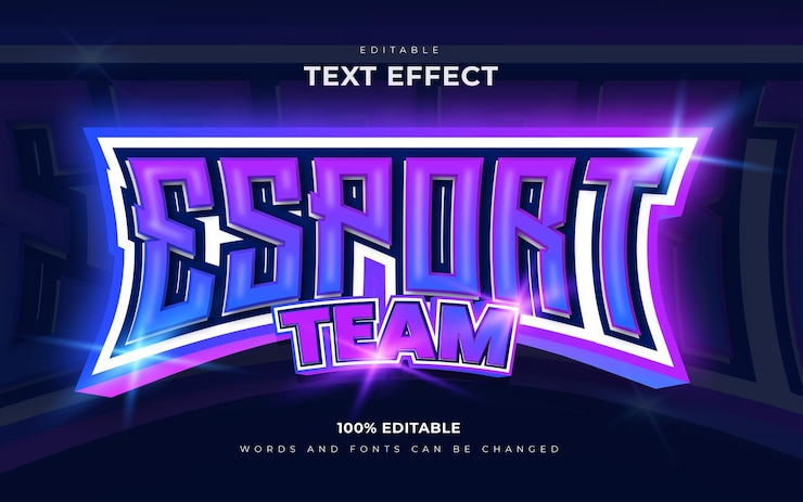 Vector efectos de texto editables de esports