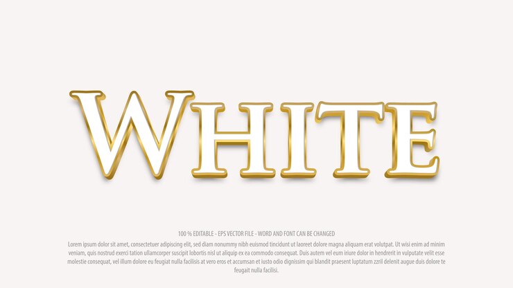 Vector efectos de texto editables de estilo lujoso blanco 3d