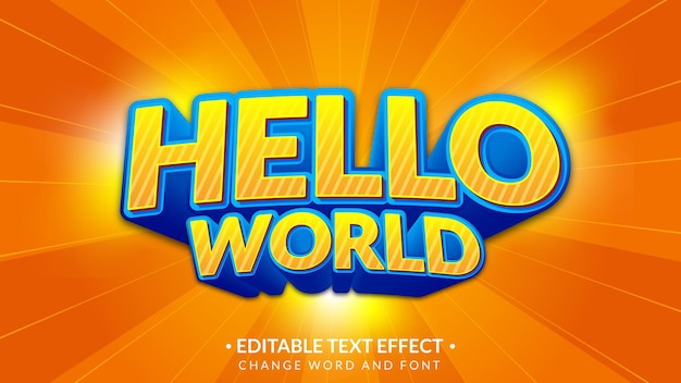 Efectos de texto editables de estilo de texto Hello World