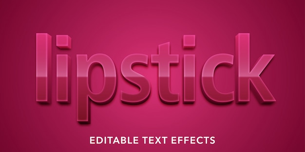 Vector efectos de texto editables con lápiz labial