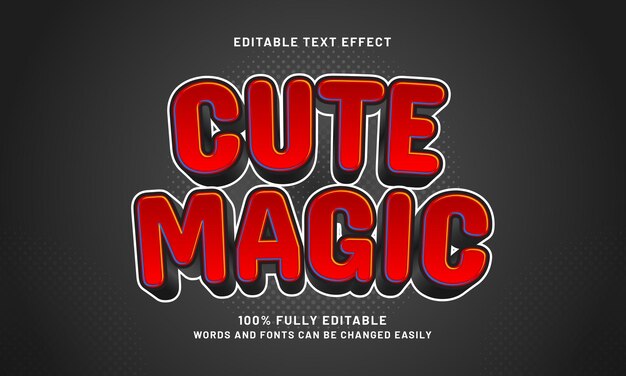 efectos de texto editables mágicos con un tema lindo y para niños