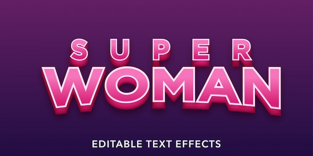 efectos de texto editables mujer
