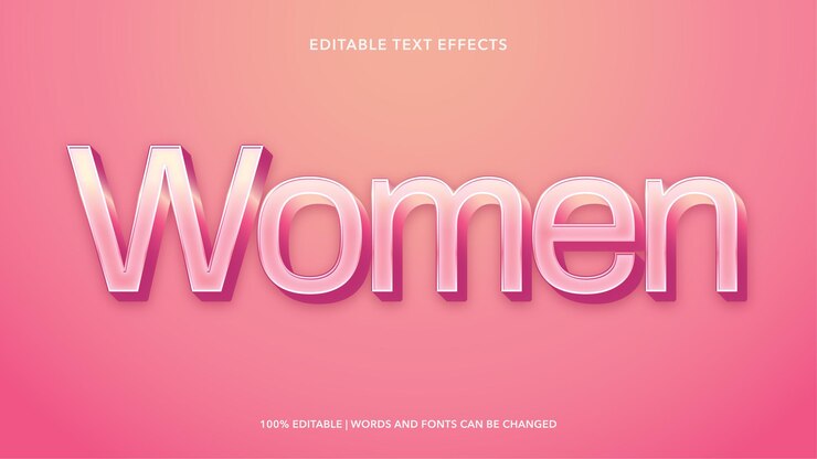Vector efectos de texto editables de mujeres