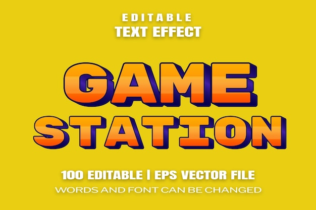 Efectos de texto editables Las palabras y fuentes de Game Station se pueden cambiar