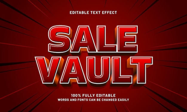 efectos de texto editables con un tema de descuento y venta