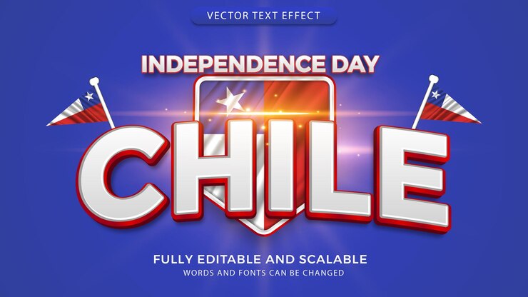 Vector efectos de texto editables con el tema del día de la independencia de los países del mundo