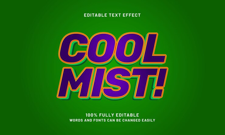 Vector efectos de texto editables con un tema fresco y natural