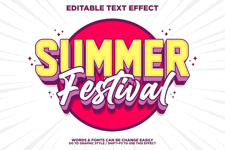 Vector efectos de texto editables vacaciones de verano