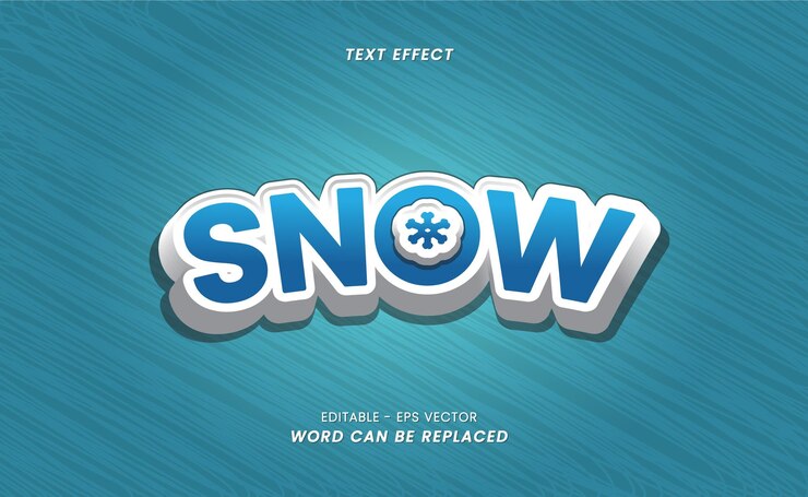 Vector efectos de texto editables word snow.
