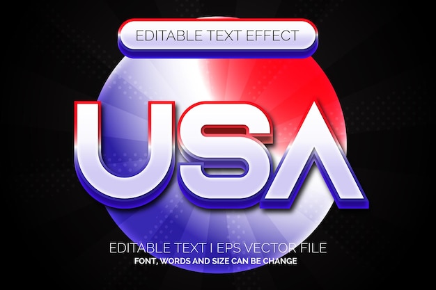 Vector efectos de texto de estilo de color americano simple