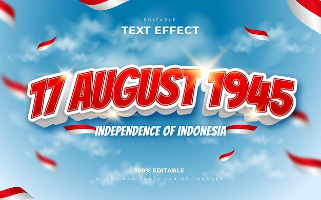 Efectos de texto estilo día de la independencia de indonesia