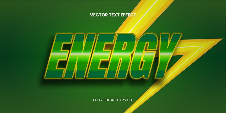 Vector efectos de texto de estilo energético editables para anuncios