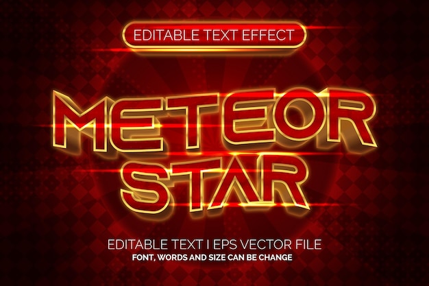 Efectos de texto de estilo de estrella de meteorito de lujo