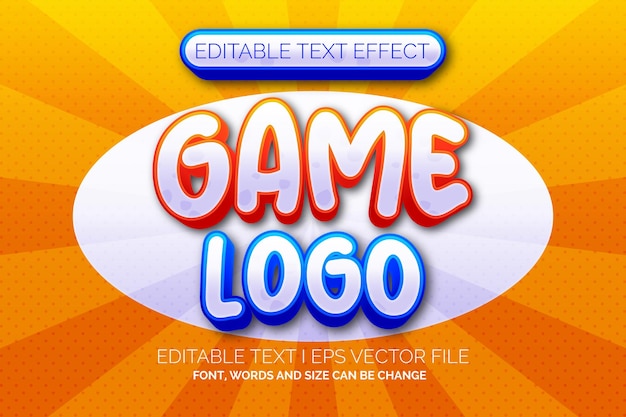 Efectos de texto de estilo de logotipo de juego minimalista
