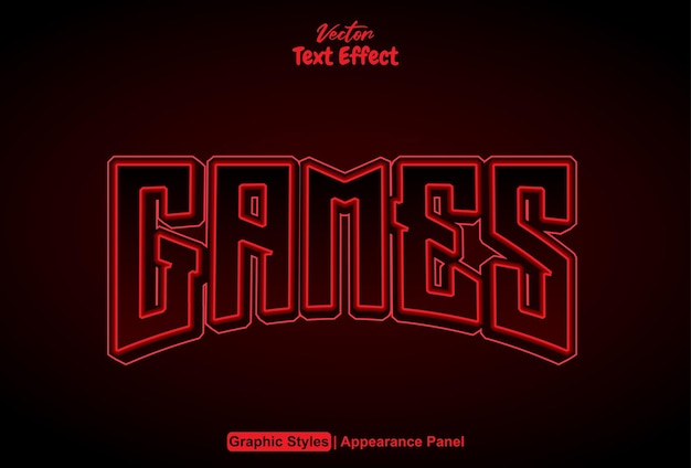 Los efectos de texto de los juegos con estilo gráfico rojo y se pueden editar