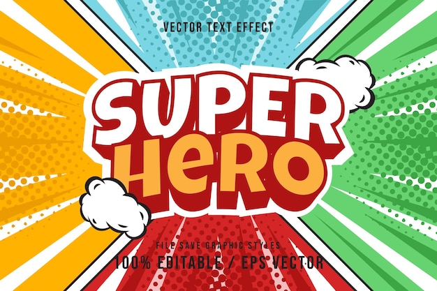 Los efectos de texto Premium Super Hero se pueden editar de nuevo con una plantilla de póster adecuada