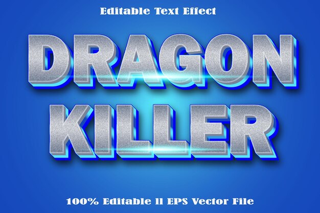 Efeito de texto editable del asesino del dragón.