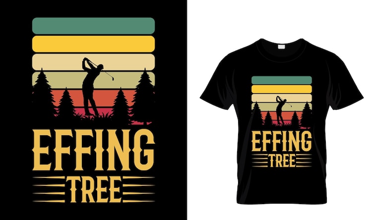 Vector effing tree funny disc golf golfer frolfer vintage camiseta de manga larga camiseta de tipografía
