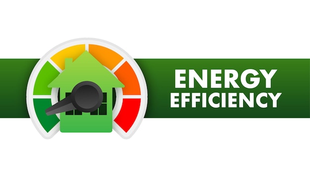 Eficiencia energética verde Vector logo Gráfico concepto Fondo de energía verde