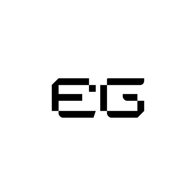 EG monograma logotipo diseño carta texto nombre símbolo monocromo logotipo alfabeto carácter simple logotipo