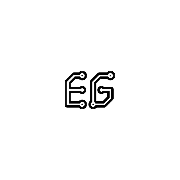 EG monograma logotipo diseño carta texto nombre símbolo monocromo logotipo alfabeto carácter simple logotipo