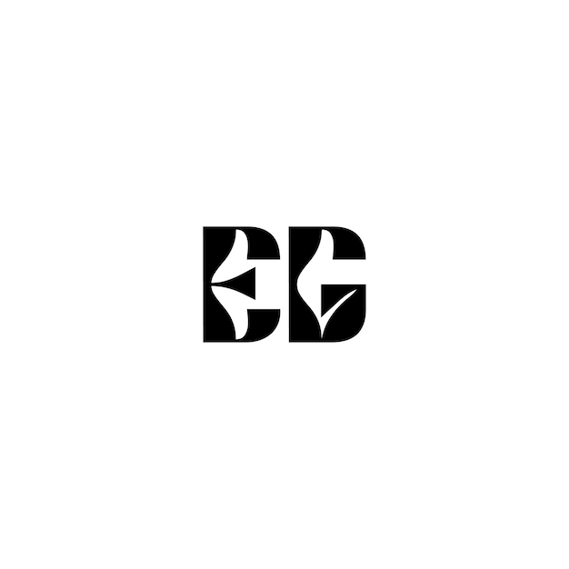 EG monograma logotipo diseño carta texto nombre símbolo monocromo logotipo alfabeto carácter simple logotipo