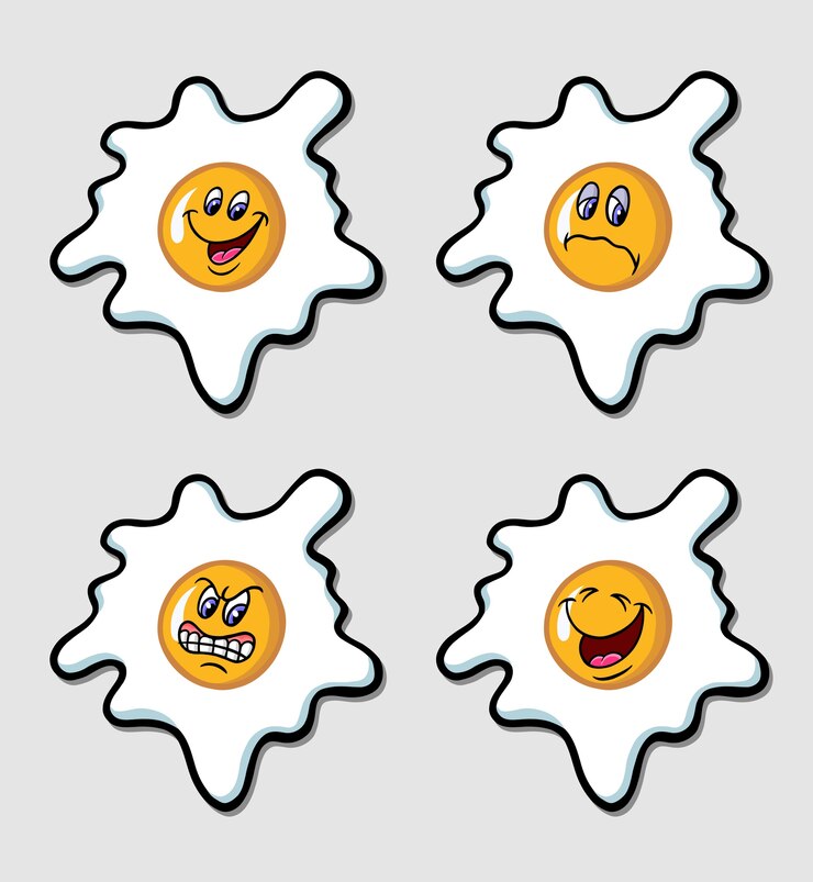 Vector egg cartoon character emoticon icon expression