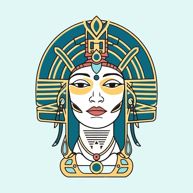 Vector egipto cleopatra perfecto para diseños que encarnan poder y fuerza.