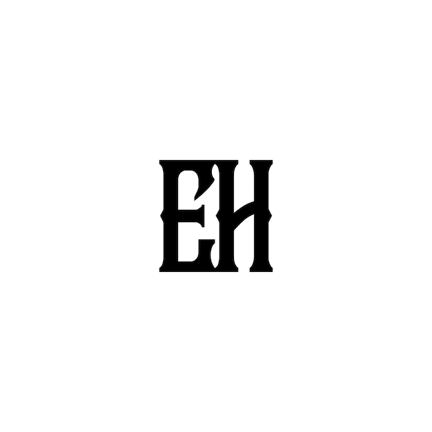 EH monograma logotipo diseño carta texto nombre símbolo monocromo logotipo alfabeto carácter simple logotipo