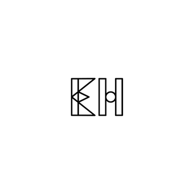 EH monograma logotipo diseño carta texto nombre símbolo monocromo logotipo alfabeto carácter simple logotipo